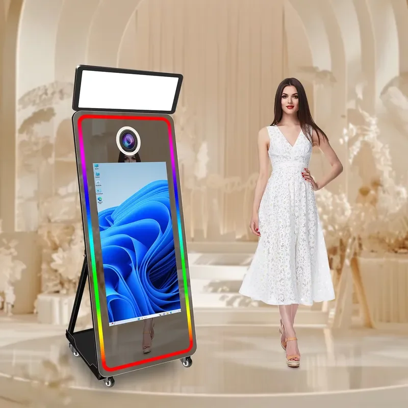 Hot Sale Selfie Magic Mirror Photo Studio 40 Inch 65 Inch Digital Mirror with Camera and Printer Touch Screen