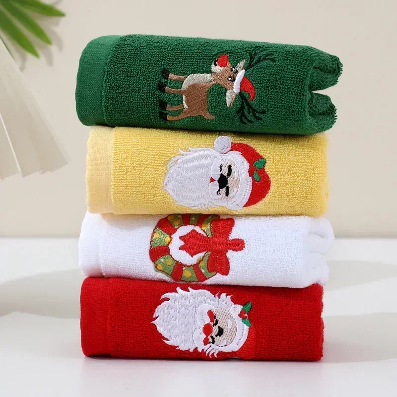 Christmas Bathroom Hand Towels Ultra Absorbent Reusable Holiday Party Kitchen Decor Gift Wrapping Cotton Towel Set Pack Gift