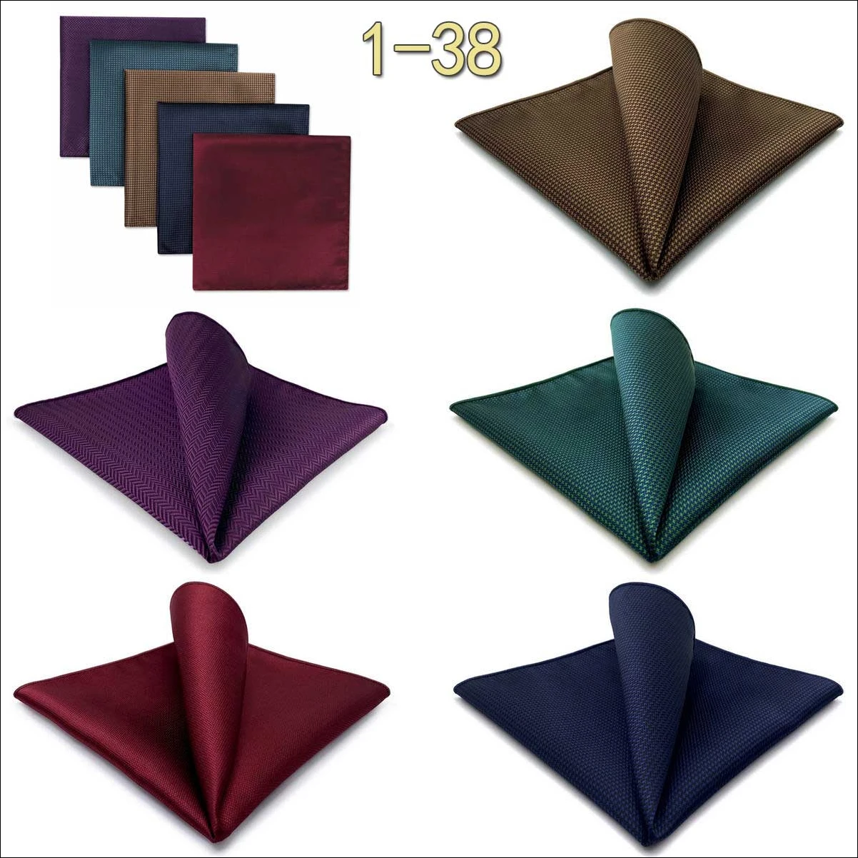 5 Pack Mens Suit Pocket Square Handkerchief Set Various Hanky Lot Classic Gentlemen Wedding Gift Accessories Large Dropshipping