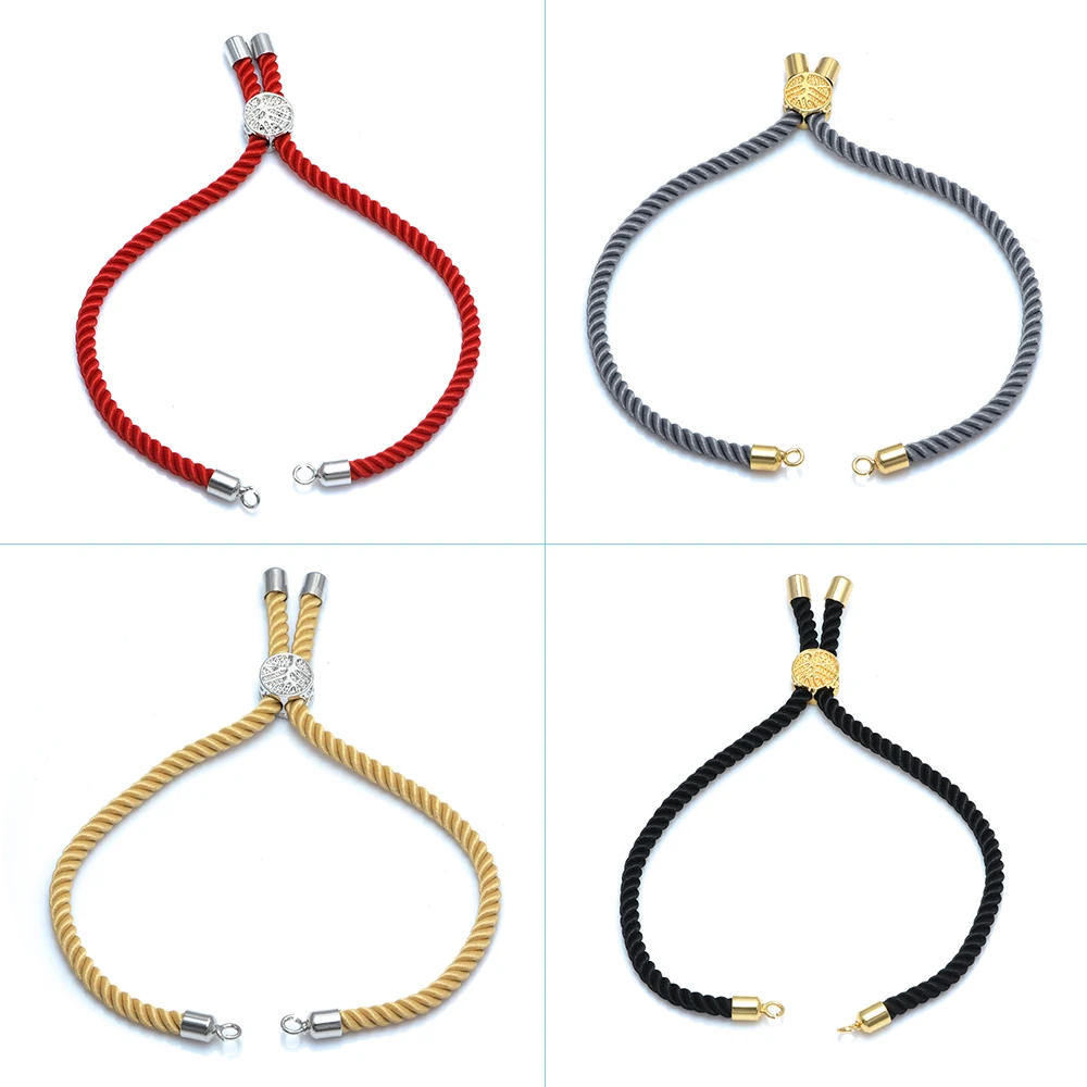 DARENLI 1 PCS 12 Cores Corda de Nylon Ajustável Com Contas de Latão Para DIY Mulheres Fazer Jóias Pulseiras Acessórios Atacado