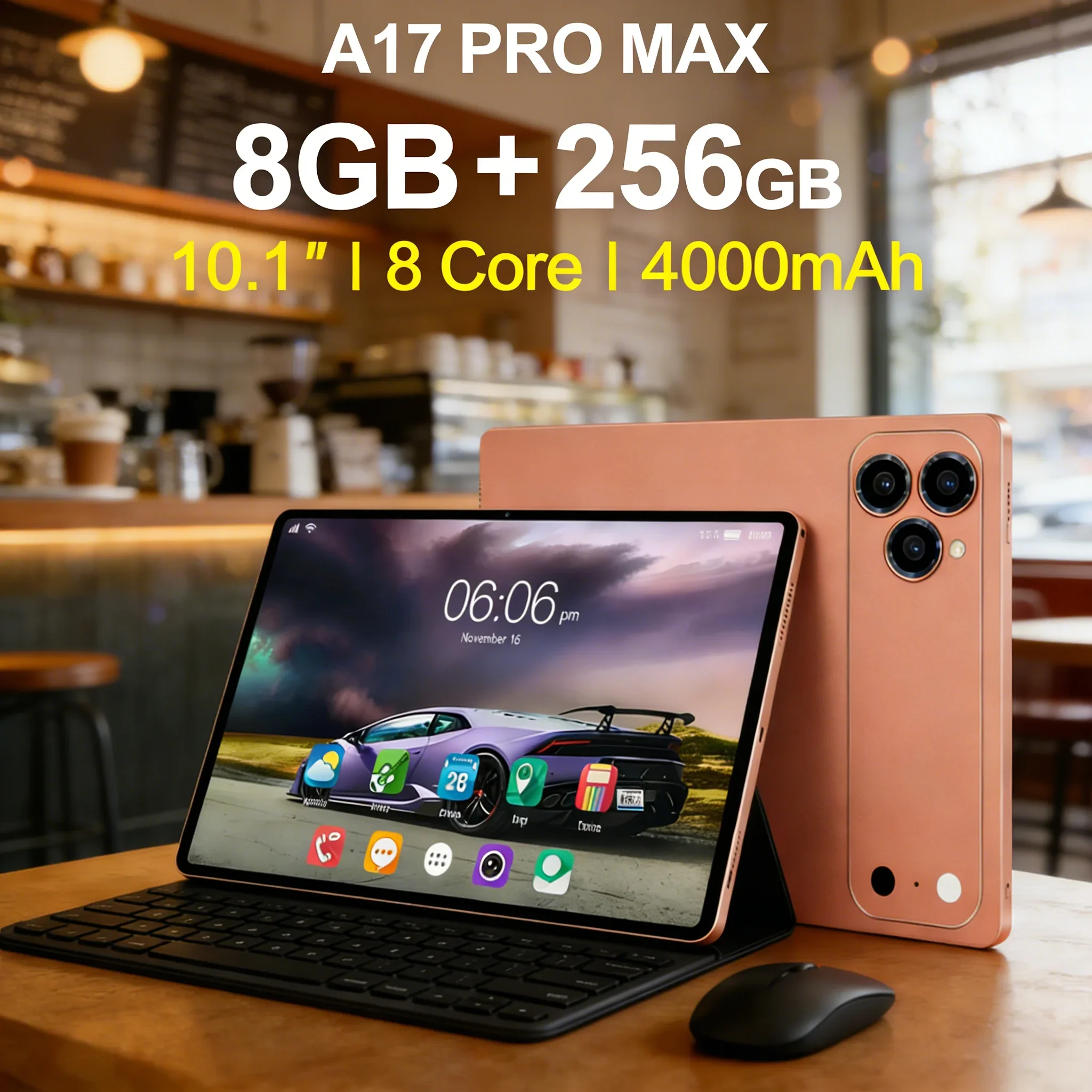 Trending A17 Pro Max Tablet PC 8+256GB 10.1" FHD IPS Display Android 13 Dual Camera Wi-Fi Bluetooth Supported