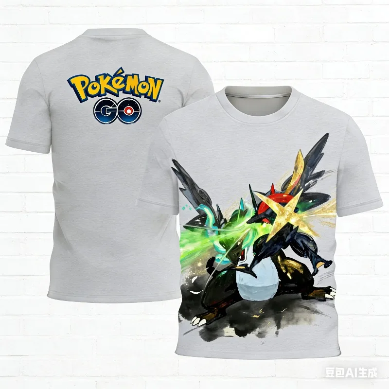 

Футболка с 3D-принтом персонажей Pok É Mon, повседневный топ из тканого материала, быстросохнущая рубашка с круглым вырезом и короткими рукавами