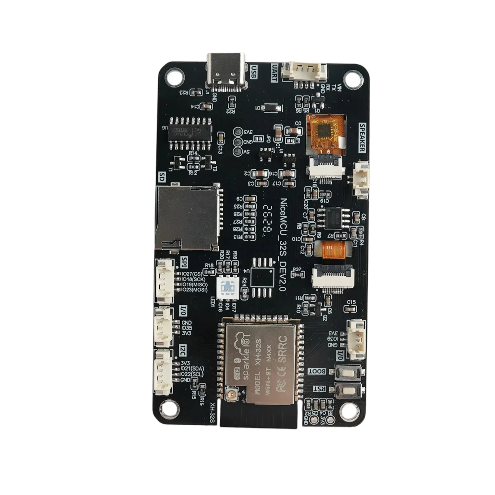 New NiceMCU-32S DEV2.0 Development Board 2.8 Inch TFT Touch Screen WiFi BT USB Type-C CH340C TF Card Audio Amp for Makers