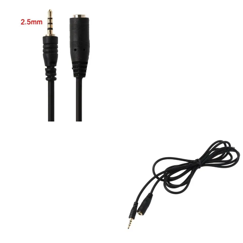 2.5mm Male To Female 4 Pole Stereo Jack Extension Audio Cable Audio Adaptor Cable 150cm Line