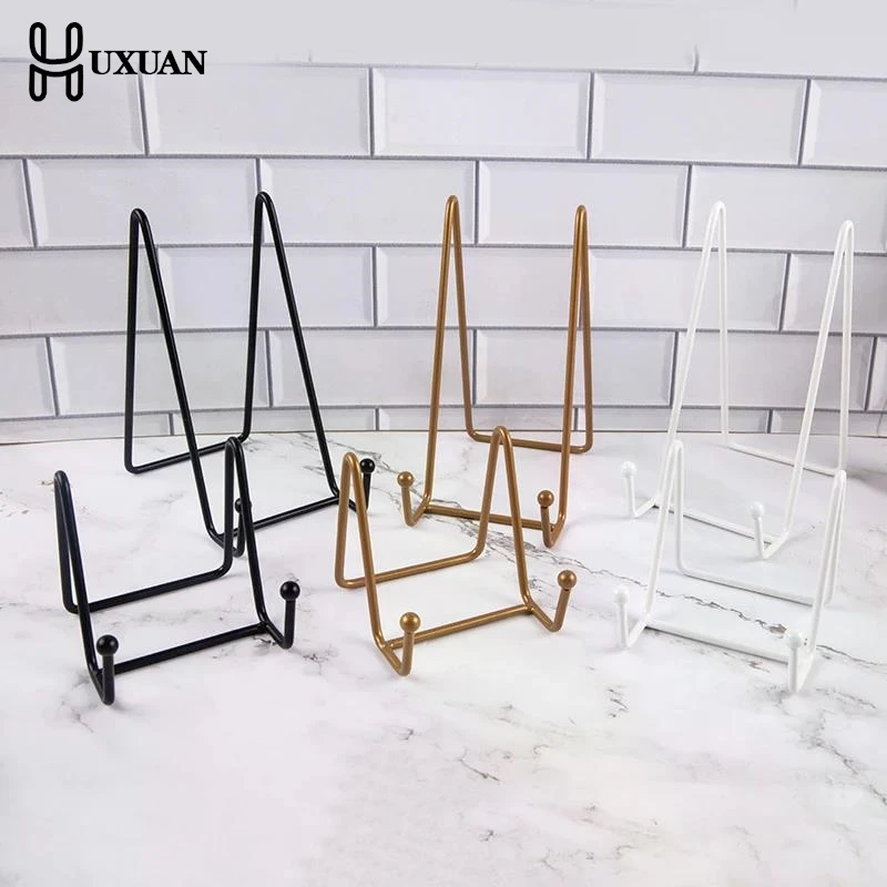Iron Art Magazine Display Stand Dish Rack Plate Bowl Picture Frame Photo Book Pedestal Holder Home Decoration Storage Ornaments
