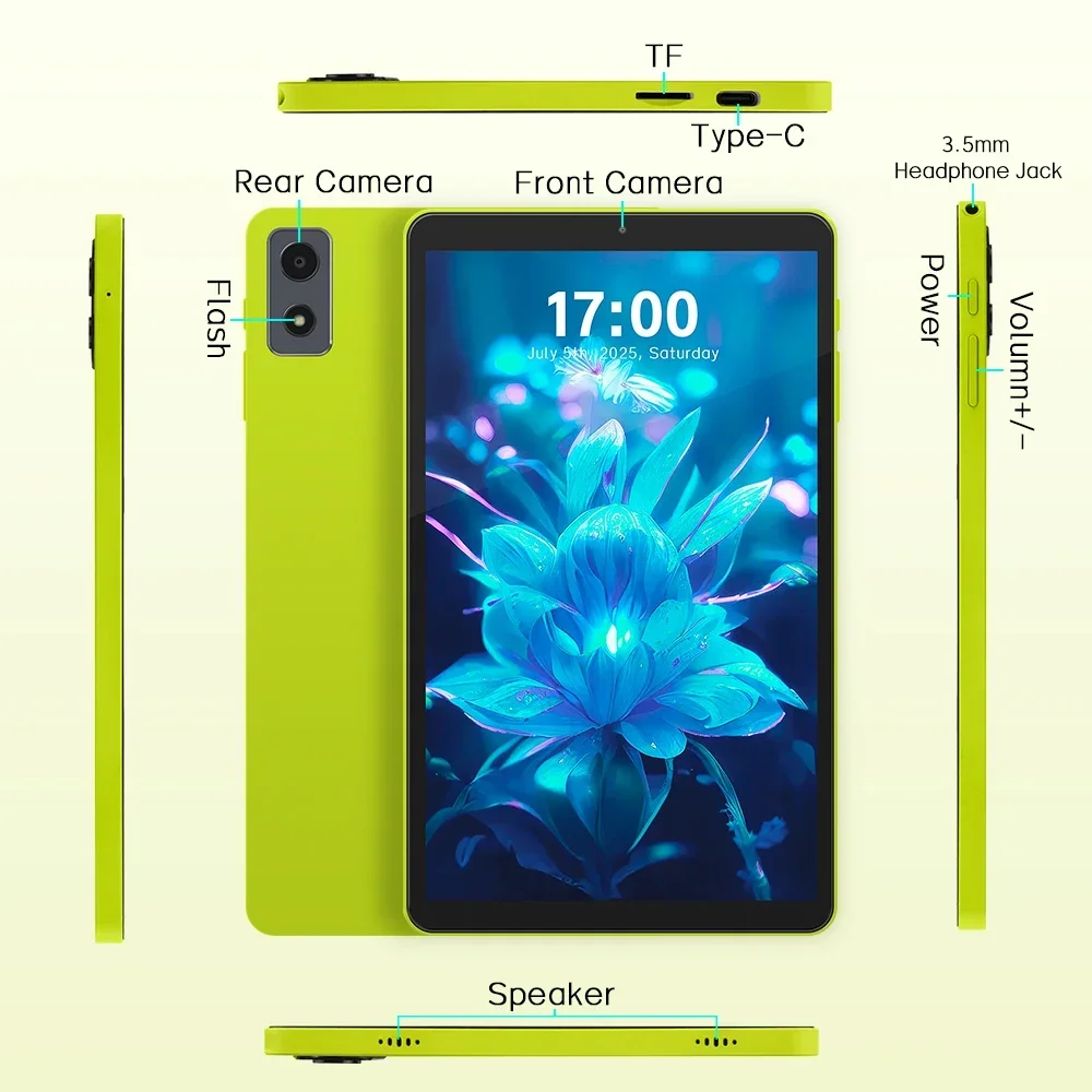 Tablettes 2025, ANRY 8GB+64GB 5000mAh Tabletas Android 15, Tablet PC de 8,68 pulgadas con 2MP+5MP 5G Dual WiFi Bluetooth GPS, 1TB Expandable
