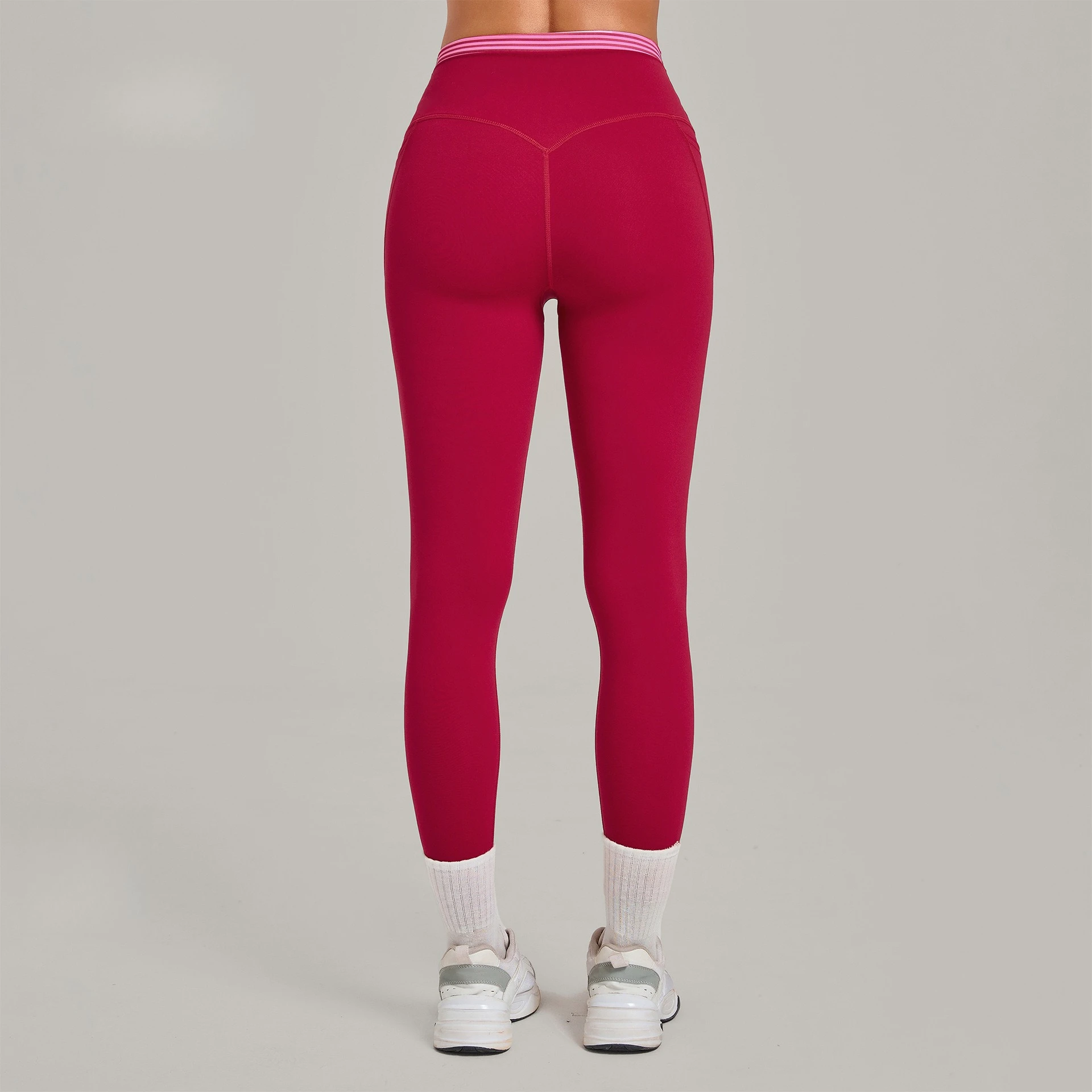 Fake Two-piece Retroprinting Yoga Pants with Pocket Pants High Elastic Butt Lift Running Sports Bottom Pants for Women Plus Size
