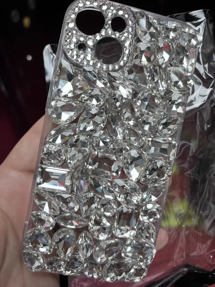 Luxo brilhante strass caso de telefone para iphone 11 12 13 15 16 pro max macio pára-choques protetor em 14 7 8 mais glitter diamante capa