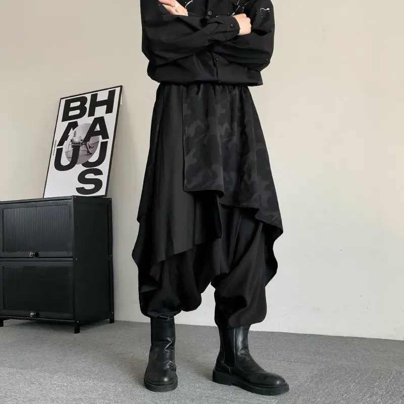 Fashion Samurai Hakama Pants Men Women Unisex Y2k Black Wide-Leg Trousers Baggy Japanese YY Harajuku Dark Aesthetic Streetwear