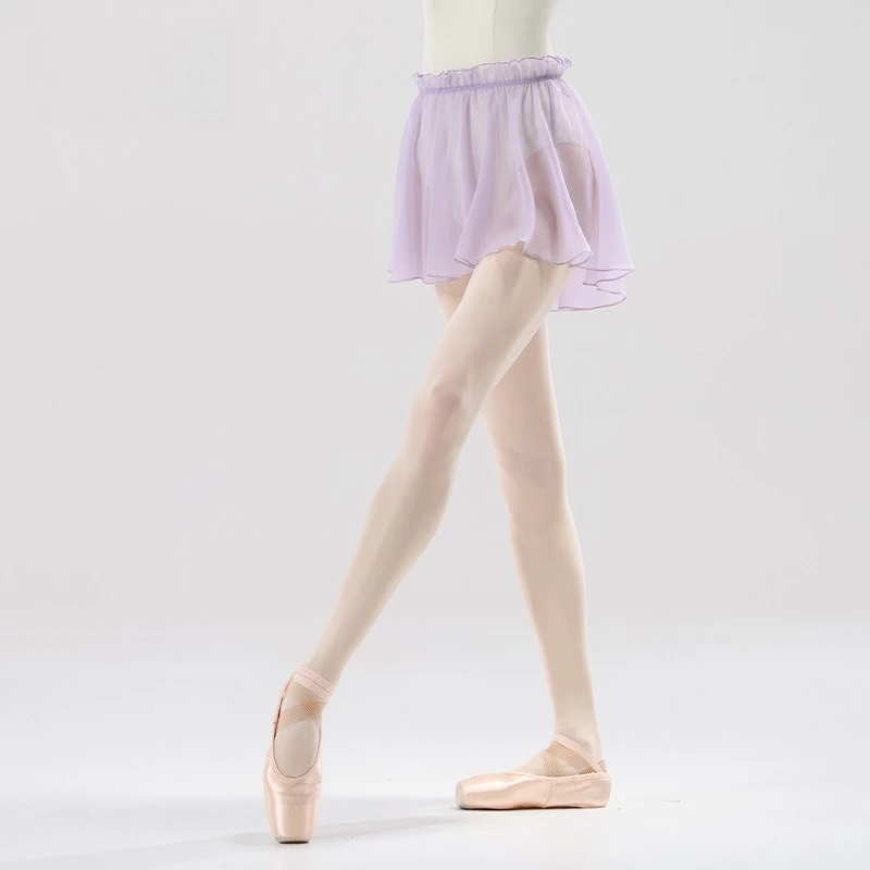 Jupe de Ballet en mousseline de soie pour femmes, jupe de Ballet violette à volants pour adultes, vêtements de danse pour spectacle sur scène, Costume de danse d'entraînement de Yoga