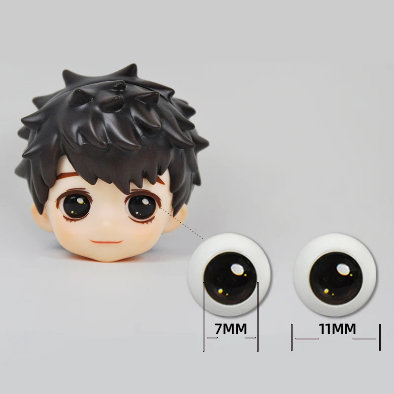 BJD mata boneka 11mm, bola mata boneka ymy 1/12 tersedia diameter dalam 7mm gsc indah dapat dilepas kepala boneka aksesoris boneka anak laki-laki dan perempuan