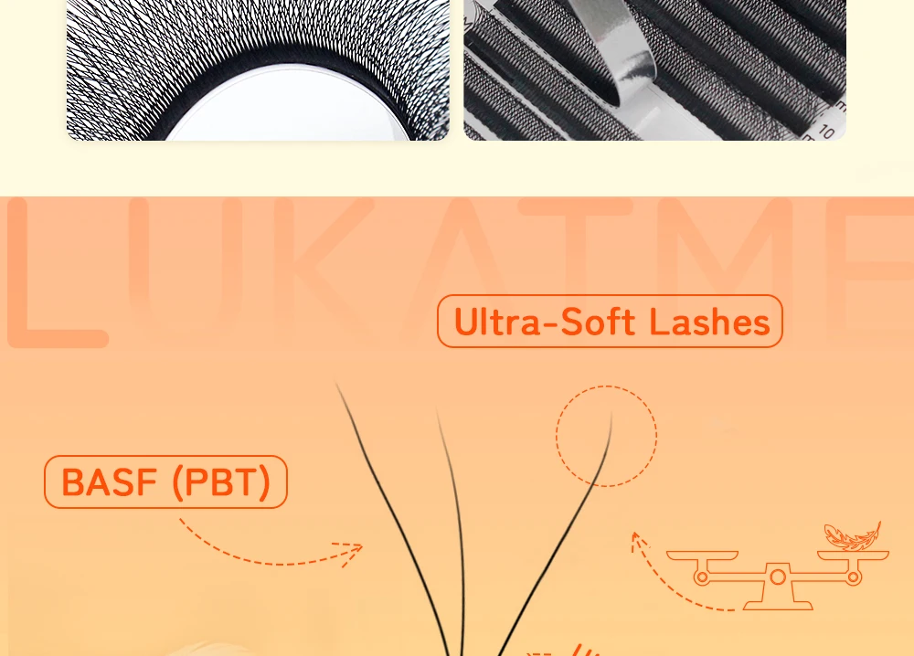 LUKATME 3D W-Form Wimpernverlängerungen, vorgefertigte Fächer, natürliche Wimpern U3D Clusters C/D Curl, Easy Fan Wimpern 8-15mm für Salon und Anfänger – Detail 5