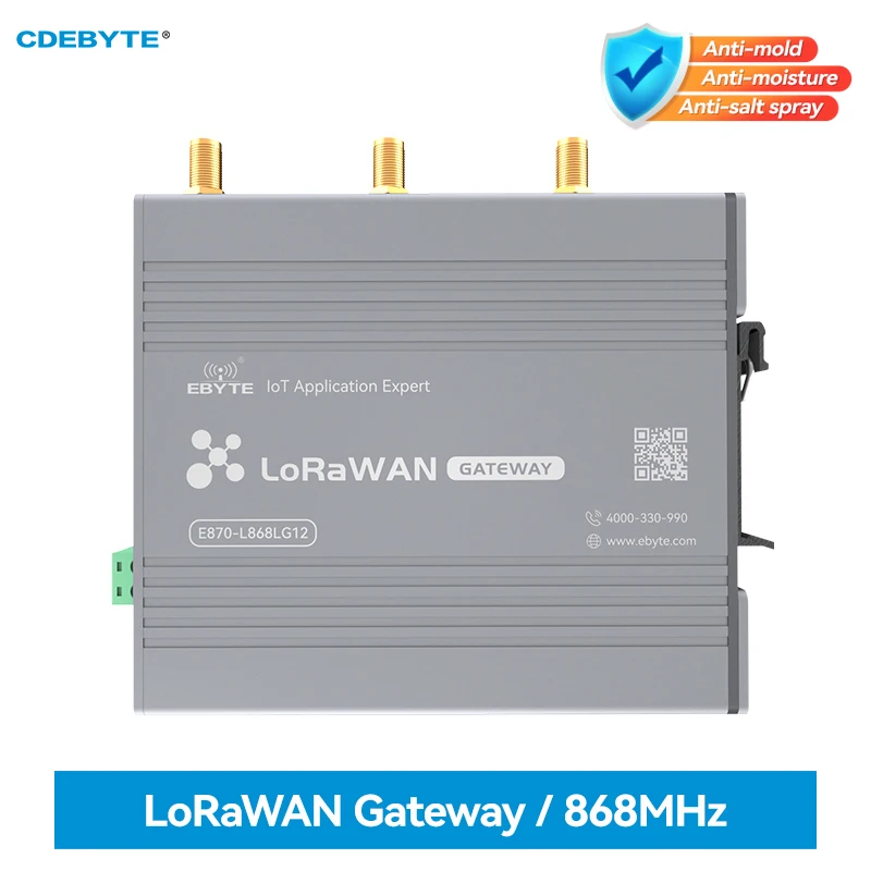 

SX1302 868MHz Industrial LoRaWAN Gateway Half Duplex CDEBYTE E870-L868LG12 27dBm 3km DC8~28V Multi Channel Wireless Gateway