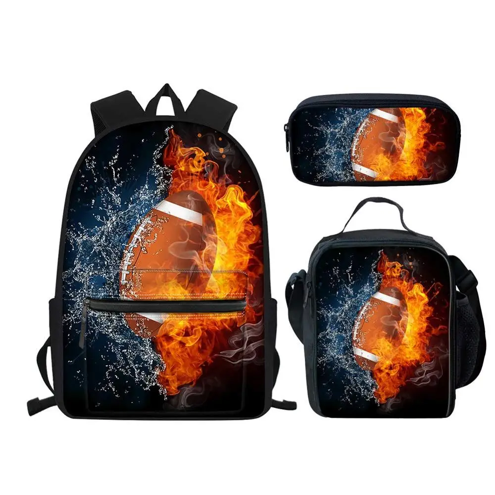 Fashion Rugby 3D Print 2025 Kids Backpack for Boys Girls Back Pack School Bags Set 3PCS Teenage Student Book Bagpack Schoolbag