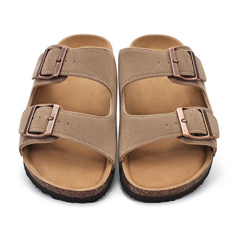 Bebealy Fashion Cork Mules Sandals Classic Clogs Beach Sandals Outdoor Casual Suede Flat Sandals With Arch Support Potato Shoes