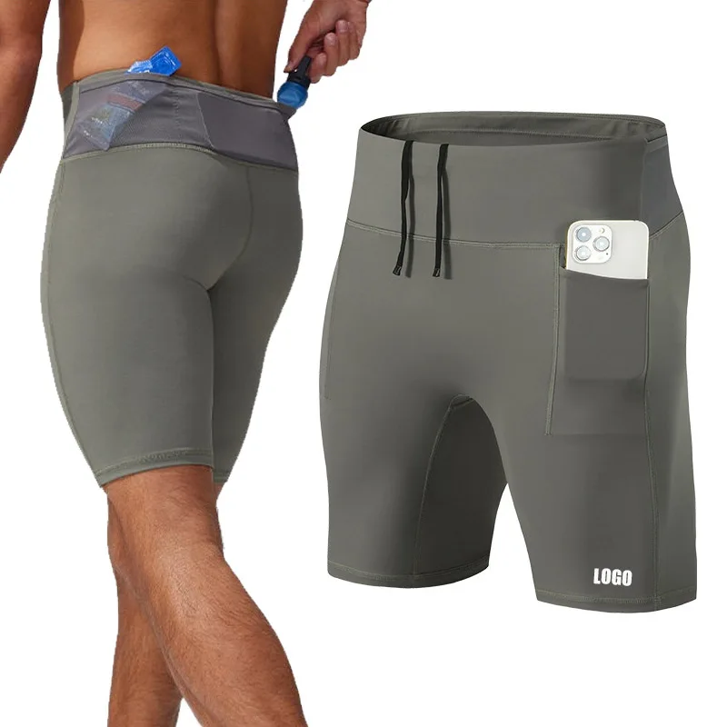 

Custom LOGO men sports compression short professional running fitness training quick drying tight high elastic five point pants