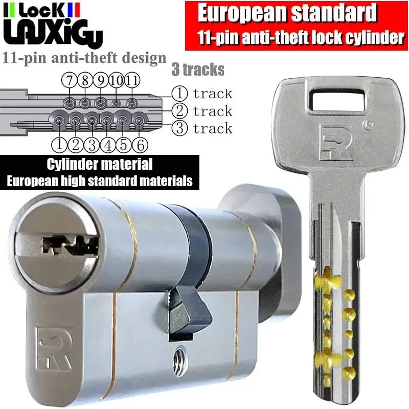 European standard high quality lock cylinder Entry door lock Outdoor door lock Cylinder door 11-pin anti-theft cylinder