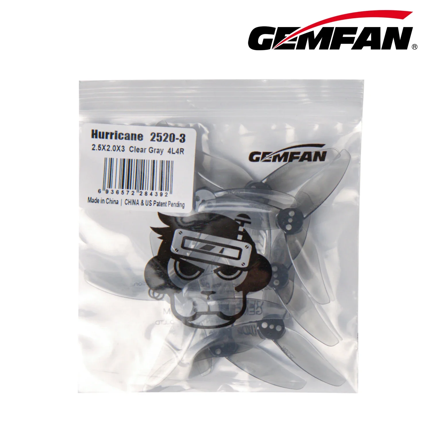 Gemfan 2520 Hurricane 2520-3 2 pulgadas 3 aspas 2,5x2,0x3 hélice tres agujeros 1,5mm FPV hélice para Dron palillo de dientes de carreras con visión en primera persona