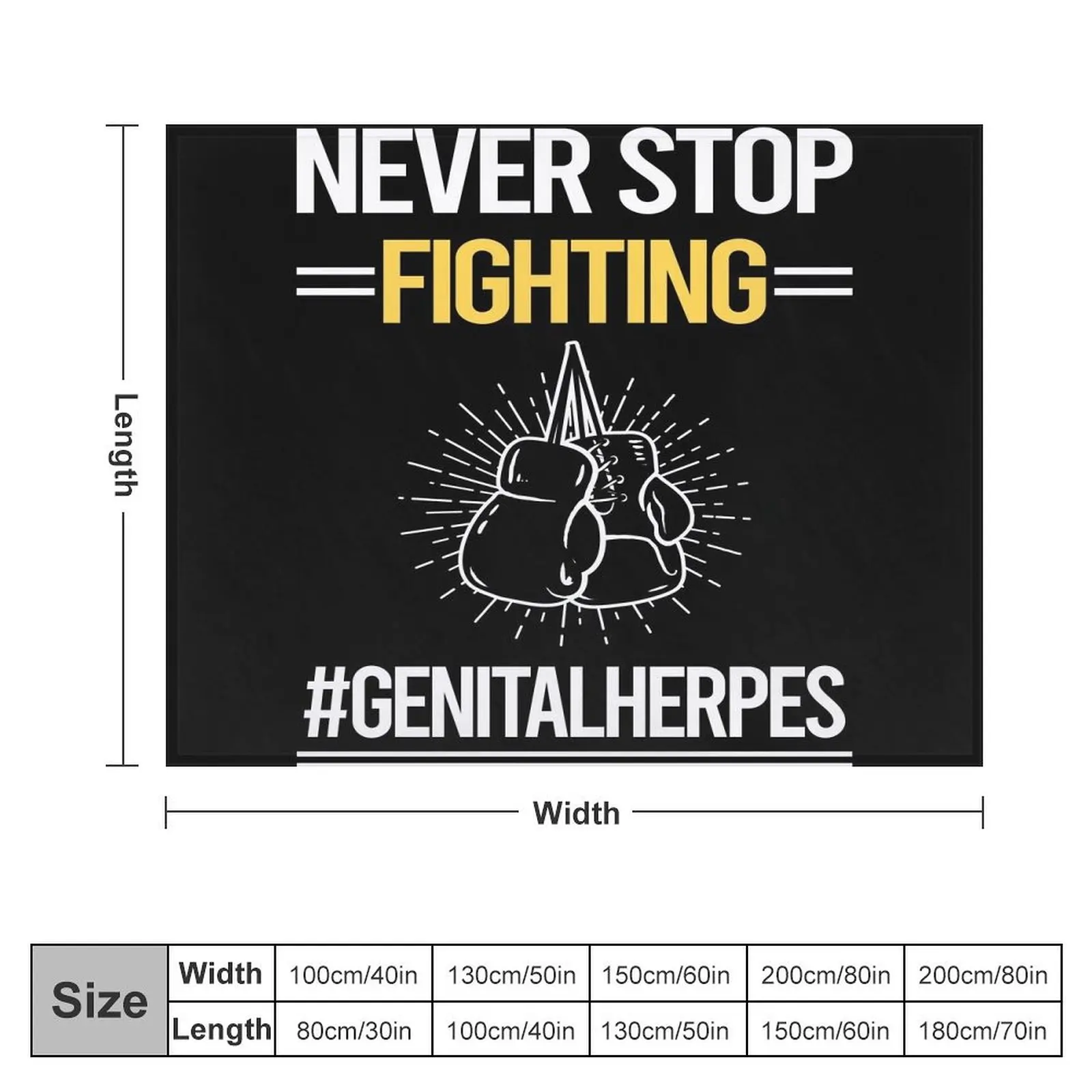 Never Stop Fighting With Herpes Throw Blanket Nap Luxury Designer Sofa Blankets