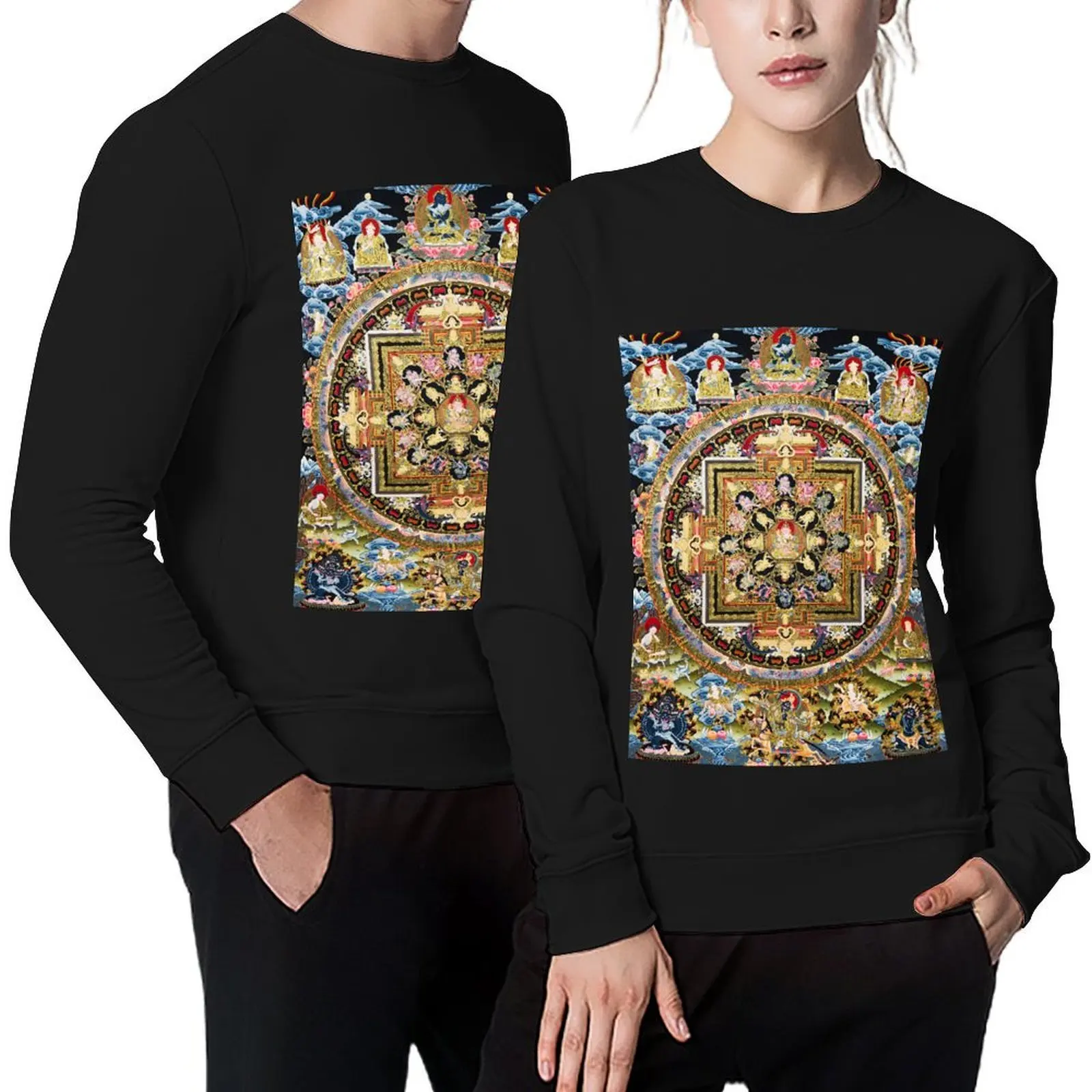 

Mandala 85 Pink Gold Blue Mandala Pullover korean autumn clothes men's sweat-shirt set anime clothes fashion men new sweatshirt