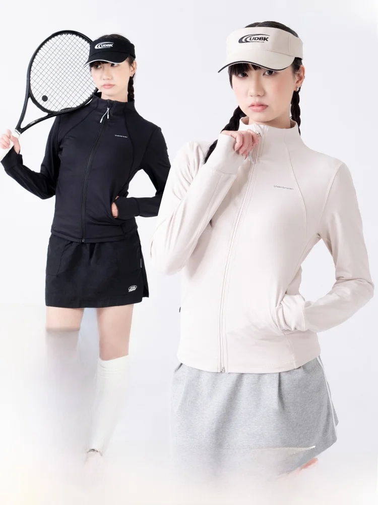 

Спортивная куртка Slim Fit для йоги и тенниса с молнией и оригинальным дизайном, для бега и тренировок, верхняя одежда