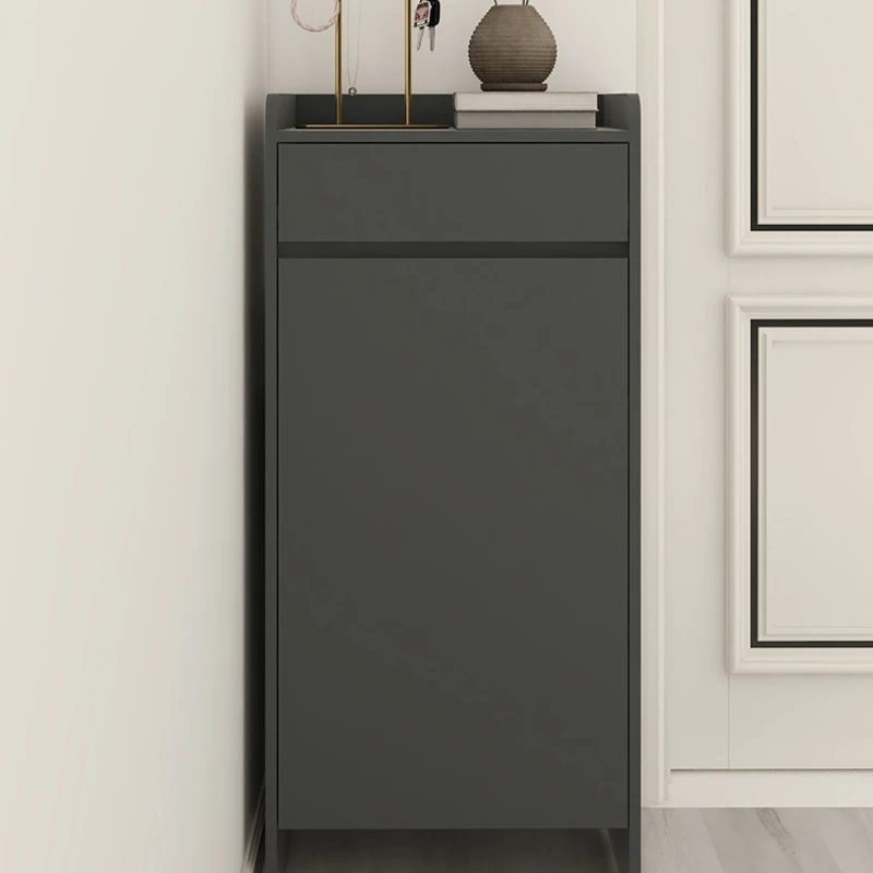 PQF Extremely Narrow Shoe Cabinet Door Narrow Space-Saving Storage Small Entrance Cabinet