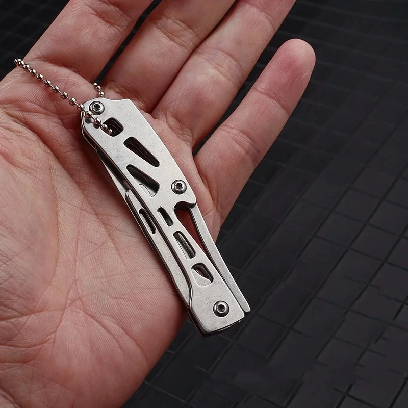 NEW Stainless Steel Quick-opening Folding Knife Utility Knife Mini Folding Keychain Scalpel EDC Courier Opening Knifves 10 Blade