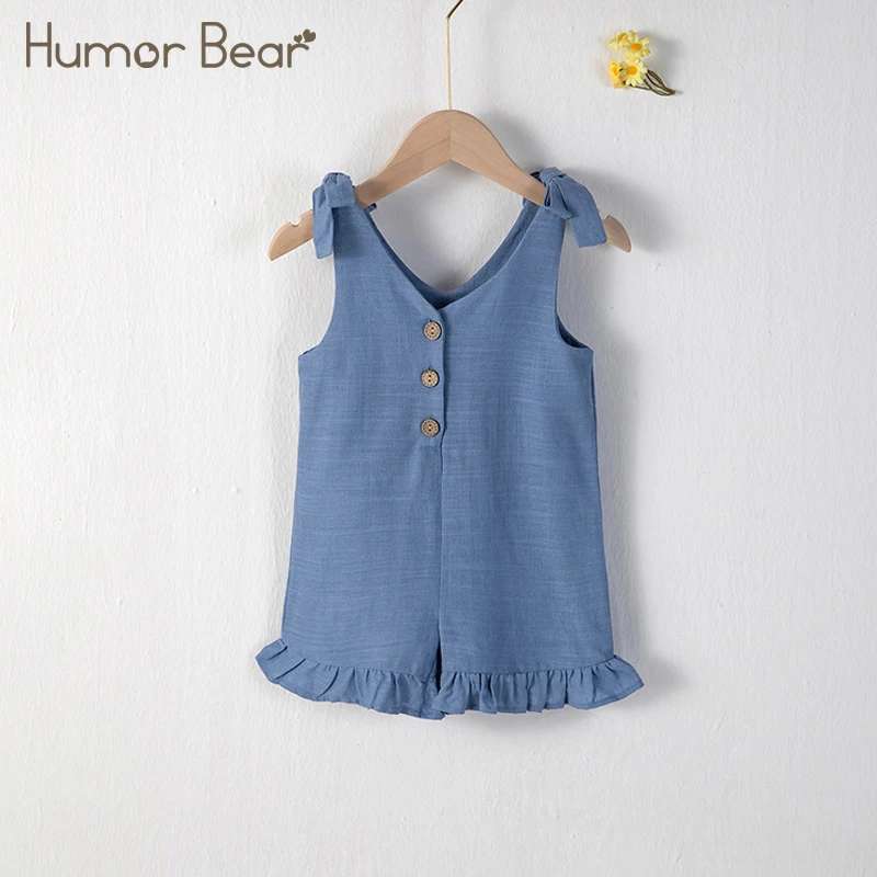 Humor Bear 2024 nuovo Costume per bambini pagliaccetto cotone canapa stile per il tempo libero comodi vestiti del ragazzo della neonata