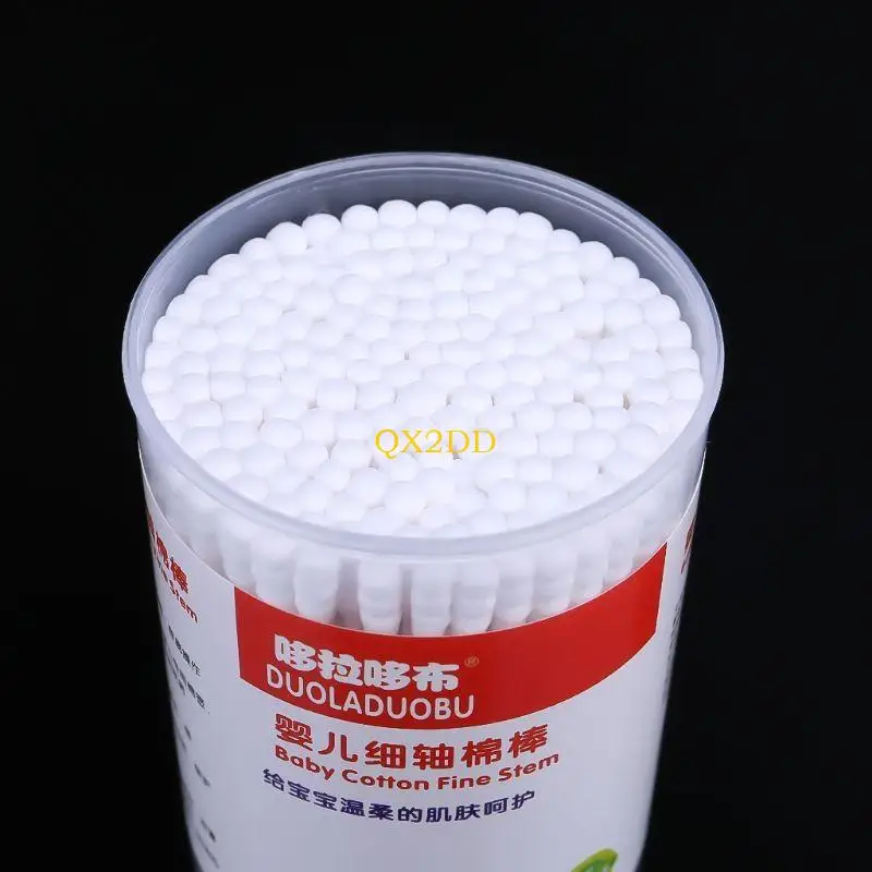 QX2D 180xDual-use Paper Cotton Swab Baby Clean Ear Mouth Ear Nose Belly Button - Image 3