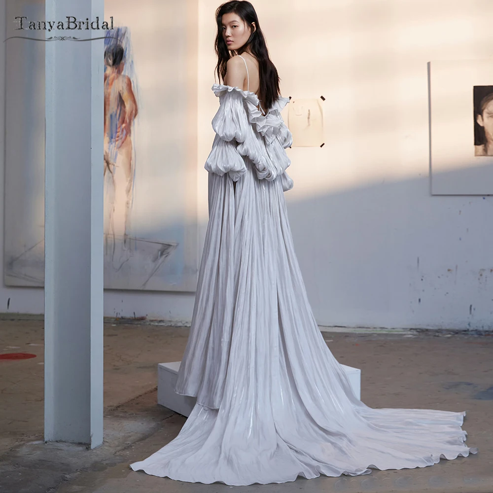 

Блестящая свадебная накидка из органзы с пышными длинными рукавами, очаровательная свадебная куртка, модный плащ Chic DJ318