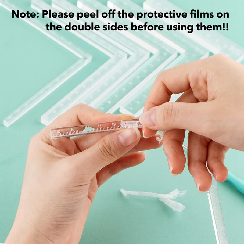 종이 카드 코너 도우미 포지셔닝 도구 세트 키트, 스크랩북 아크릴 눈금자, 카드 레이어 안감 만들기 키트, 세트당 7 개