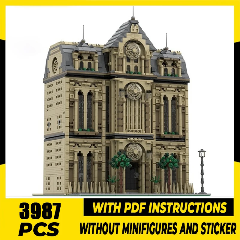 

Street View Model Moc Building Blocks Modular Consulate General Bricks Model DIY Assembly Construction Toy Holiday Birthday Gift
