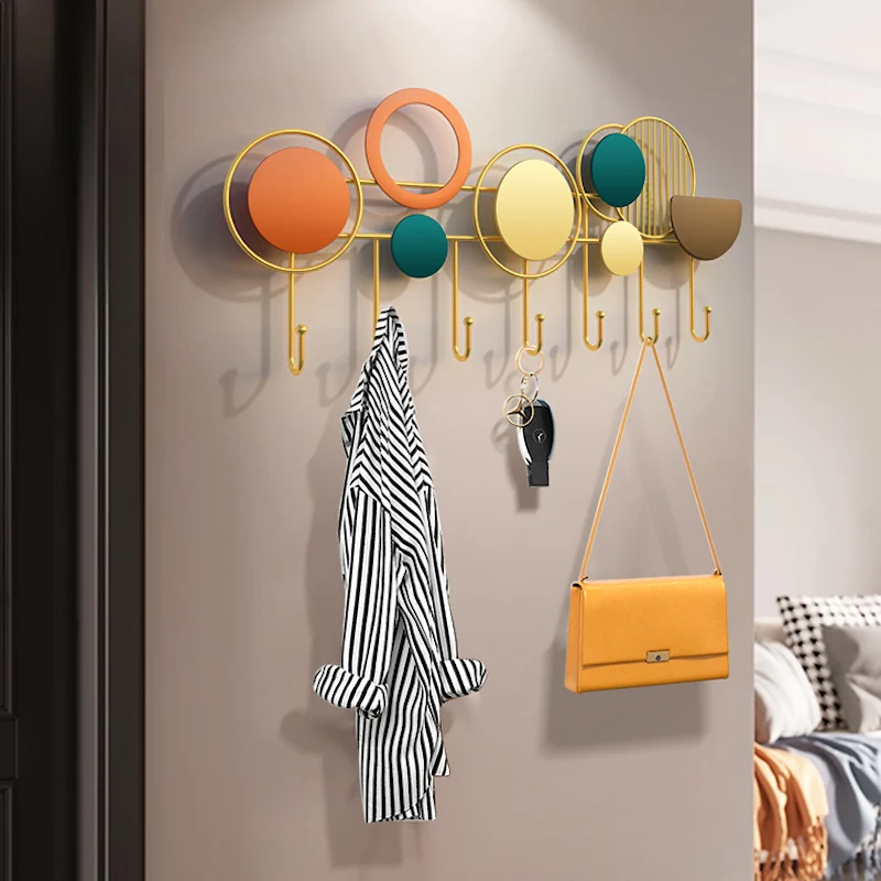 Creative Home decor coatrack hangers Key holder wall hooks hanger wall decorative hooks for hanging Free punch door hanger