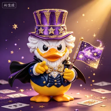 YING Resin Uncle Sam Style Duck Figurine Patriotic Statue Collectible for 4th of July Party Home Decor