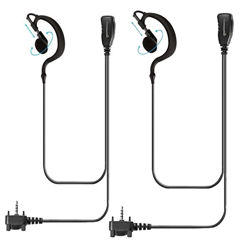 2packs Single Wire Earhook Earpiece for Motorola Vertex Radios VX264 VX354 VX424 VX450 VX451 VX454 VX459 EVX539 G Shape Headset