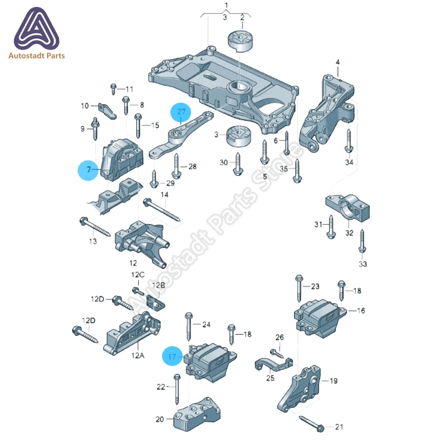 Motor Mount,Trans Mount,Arm Support three piece suit For VW Audi Skoda Seat PQ35 Platform 1K0199262M 1K0199555R 1K0199855BB