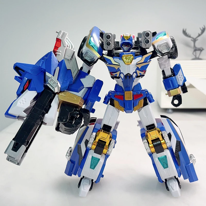 Metal Cardbot S BLUE COP W Transforming Robot Squad Car Card Toy Action Figure ABS Transformation Model Gift view 4