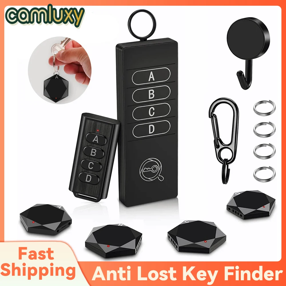 Camluxy Wireless Anti Lost Key Finder Remote Key Locator Phone Wallets Pet Tracker Wallet Tracker Tags and Keychains 4 Receiver