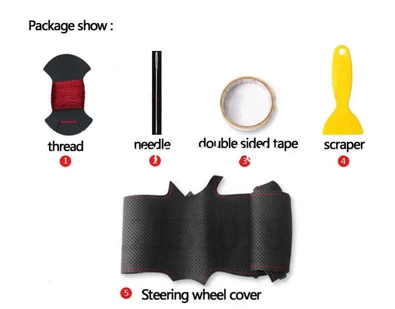 Custom Made DIY Dark Brown Leather Car Steering Wheel Cover for Toyota Land Cruiser Prado 120