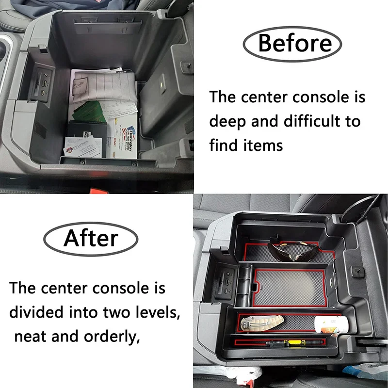 For 2019-2023 GMC Sierra/Chevy Silverado 1500 and 2020-2023 Sierra/Silverado 2500HD/3500HD Organizer In The Car Accessories