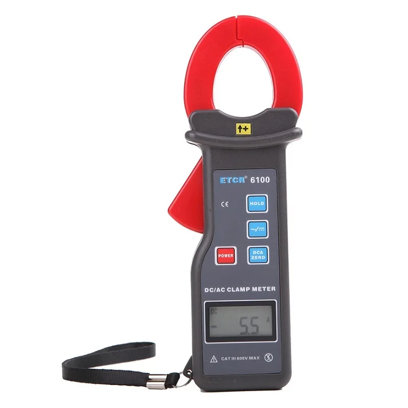 2-Pole AC DC 0.0A-1000A LCD Ammeter Tester Data Hold Storage for Railway Automotive ETCR6100  High Accuracy Digital Clamp Meter