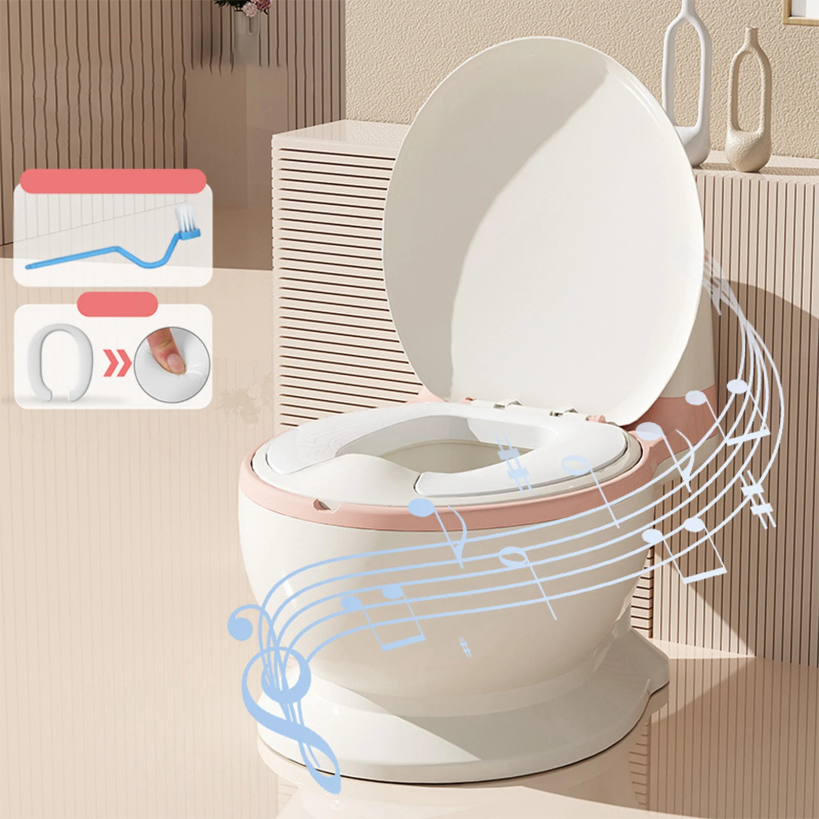 Removable Baby Potty Toilet Training Seat Non-Slip Comfortable Toilet Soft Seat Chair Realistic for Baby Aged3+ Training Toilet