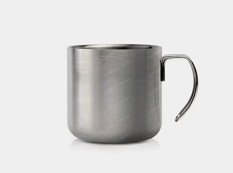 Stainless Steel Double Layer Coffee Cup, European Retro Coffee Cup