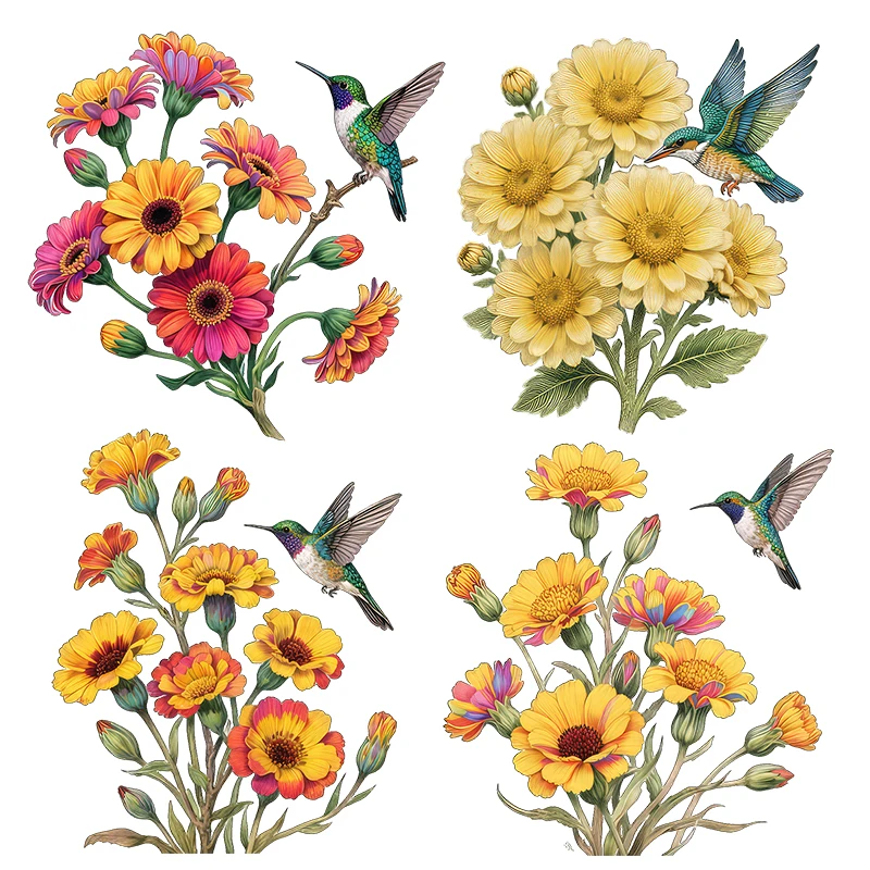 Three Ratels CFN97 Elegant colored daisy art wall stickers for home decoration toilet decals