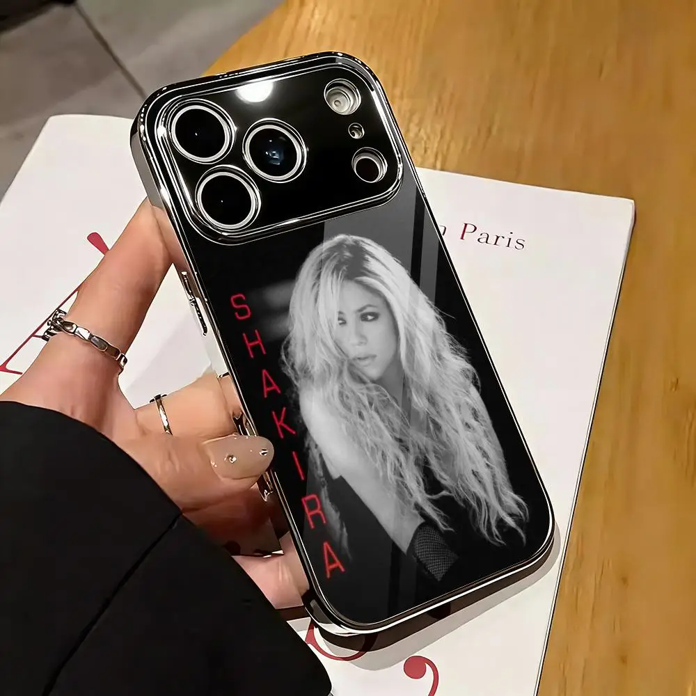 Funda para Teléfono Singer S-Shakira para iPhone 17 16 15 14 13 12 Pro Max, Carcasa Metálica Electrochapada