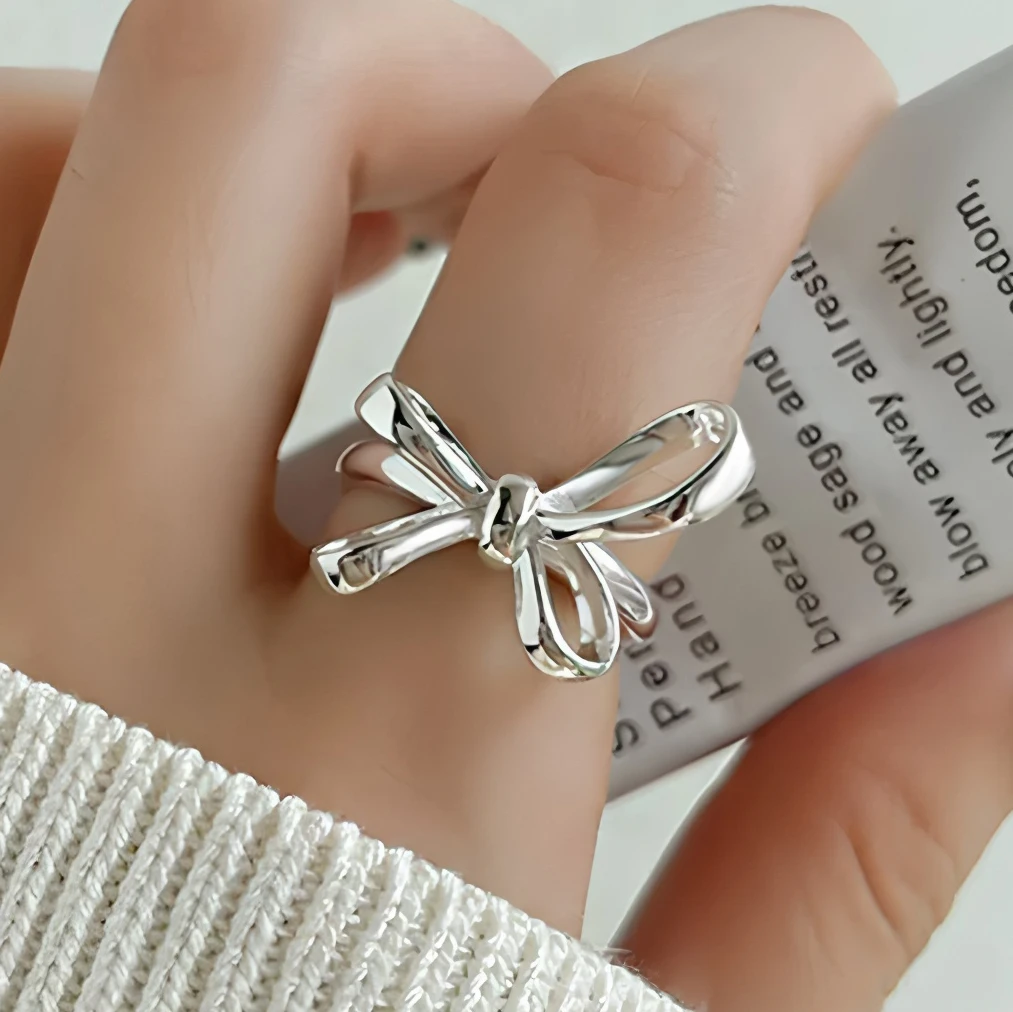 925 Sterling Zilver Open Vinger Ring Goud Kleur Elegante Bloemknop Asymmetrische Zoete Voor Vrouwen Sieraden Gift Dropship Groothandel