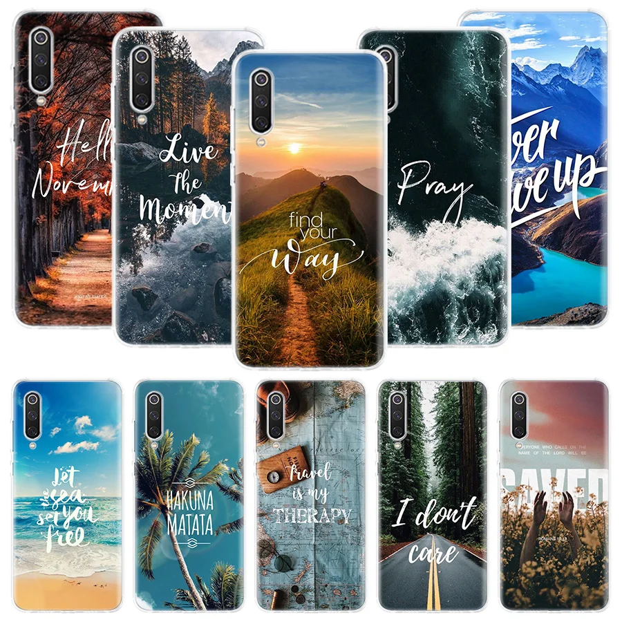 Travel Mountain Beach Proverb Phone Case For Xiaomi Redmi Note 13 12S 12 11S 11E 11 Pro Plus 11T 10S 10 9S 9 + 8T 8 7 Art Patter