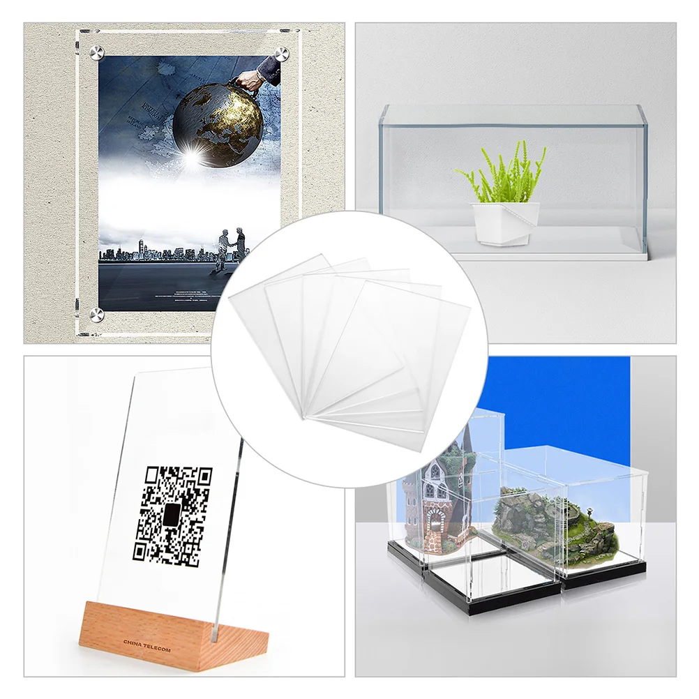 

10Pcs Acrylic Sheets Transparent Panels Durable Clear Boards for Crafting Picture Frame Display DIY Projects Acrylic Sheet