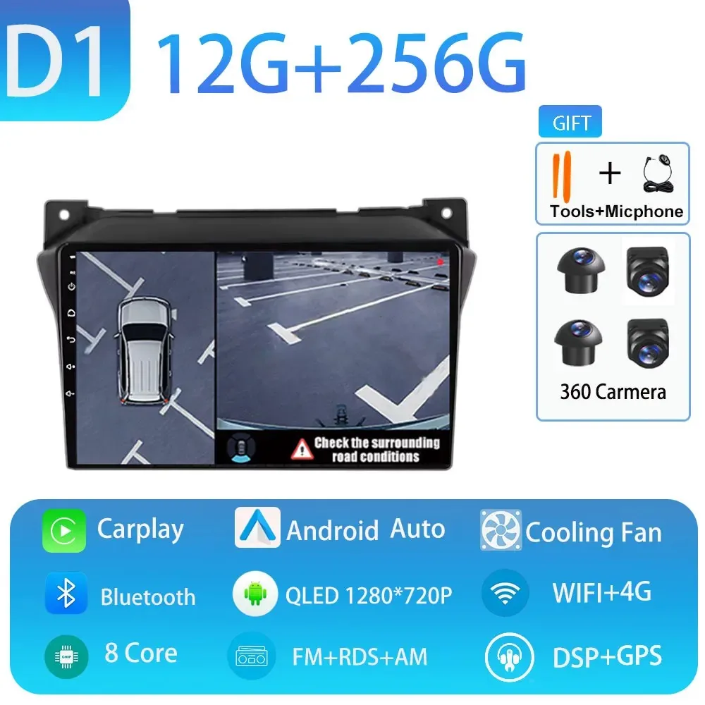 Android 15 Autoradio 360 Camera GPS Navigatie Multimedia Video Player Carplay Auto DSP RDS Voor Suzuki Alto 2009 2010-2016 2017
