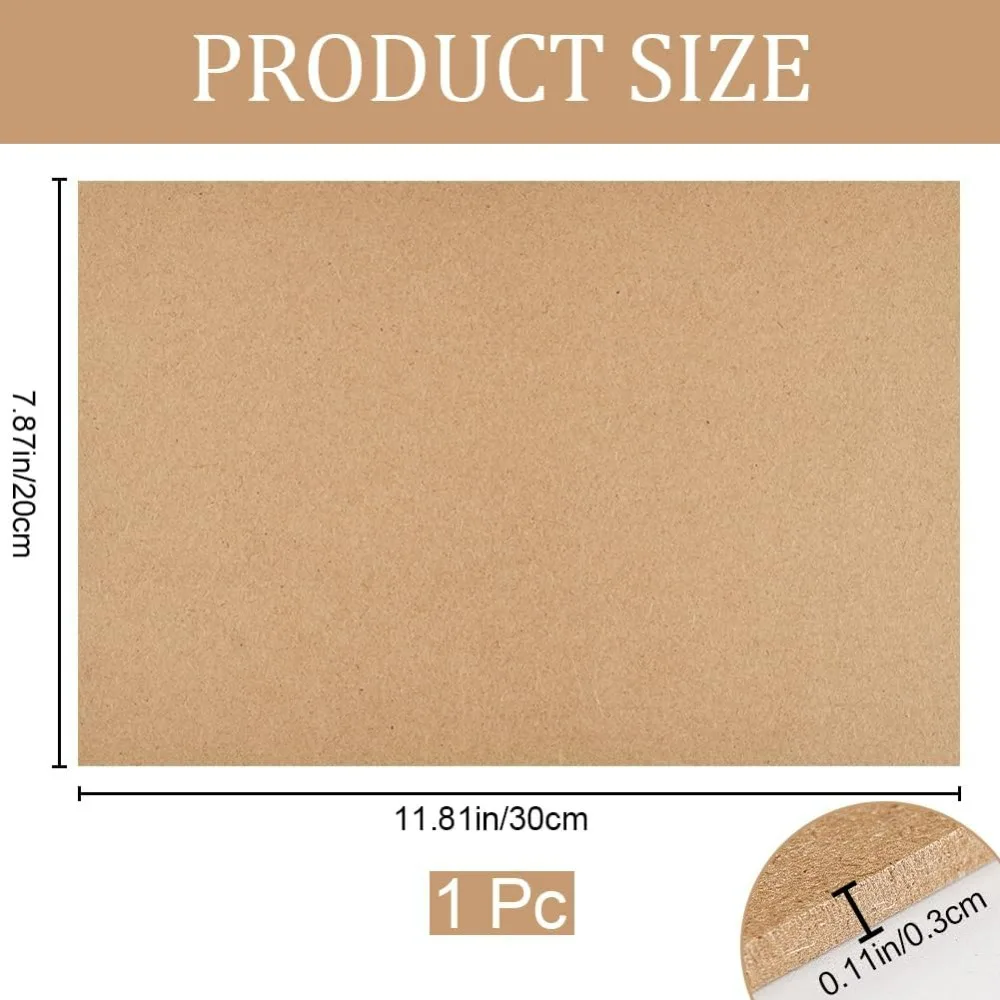 MDF Wood Boards for Crafts 7.8x11.8in Rectangle Medium Density Fiberboard Wooden MDF Board Sheet Chipboard Panels making kit